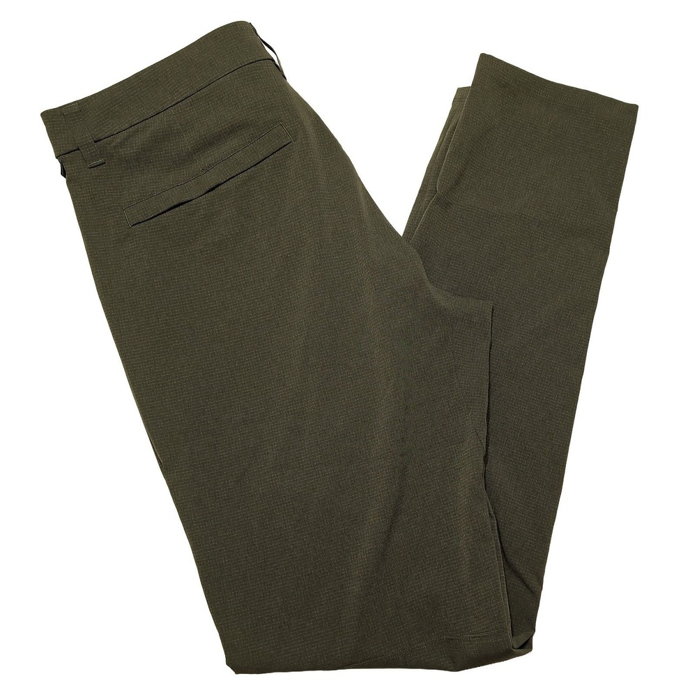 LULULEMON Men's Commission Slim Fit Pants M5AF6S WovenAir Olive Green ~ 33 x 32